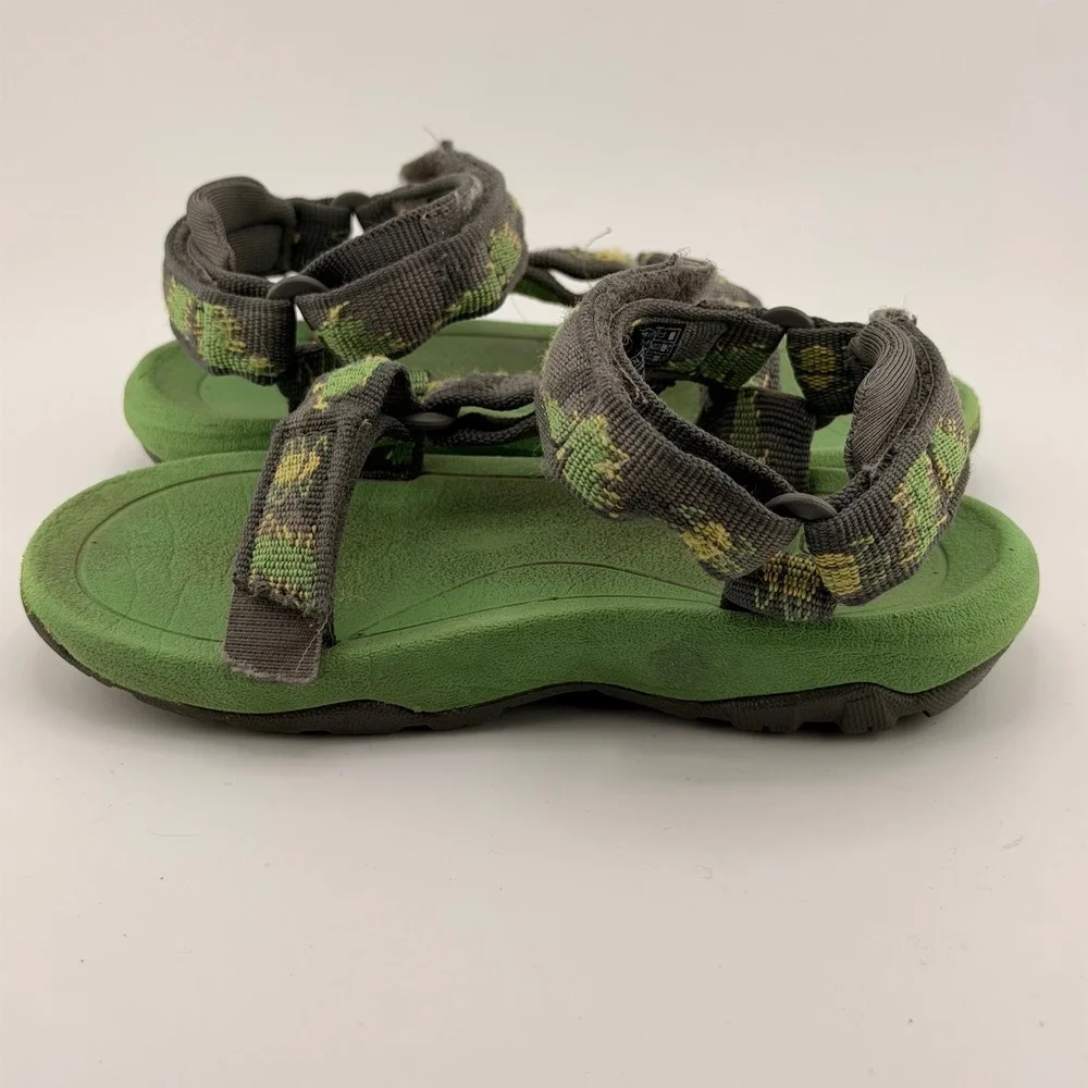 Teva Kids Hurricane XLT 2 Green Dinosaur Print Sport Sandals 1019391T Size 7T